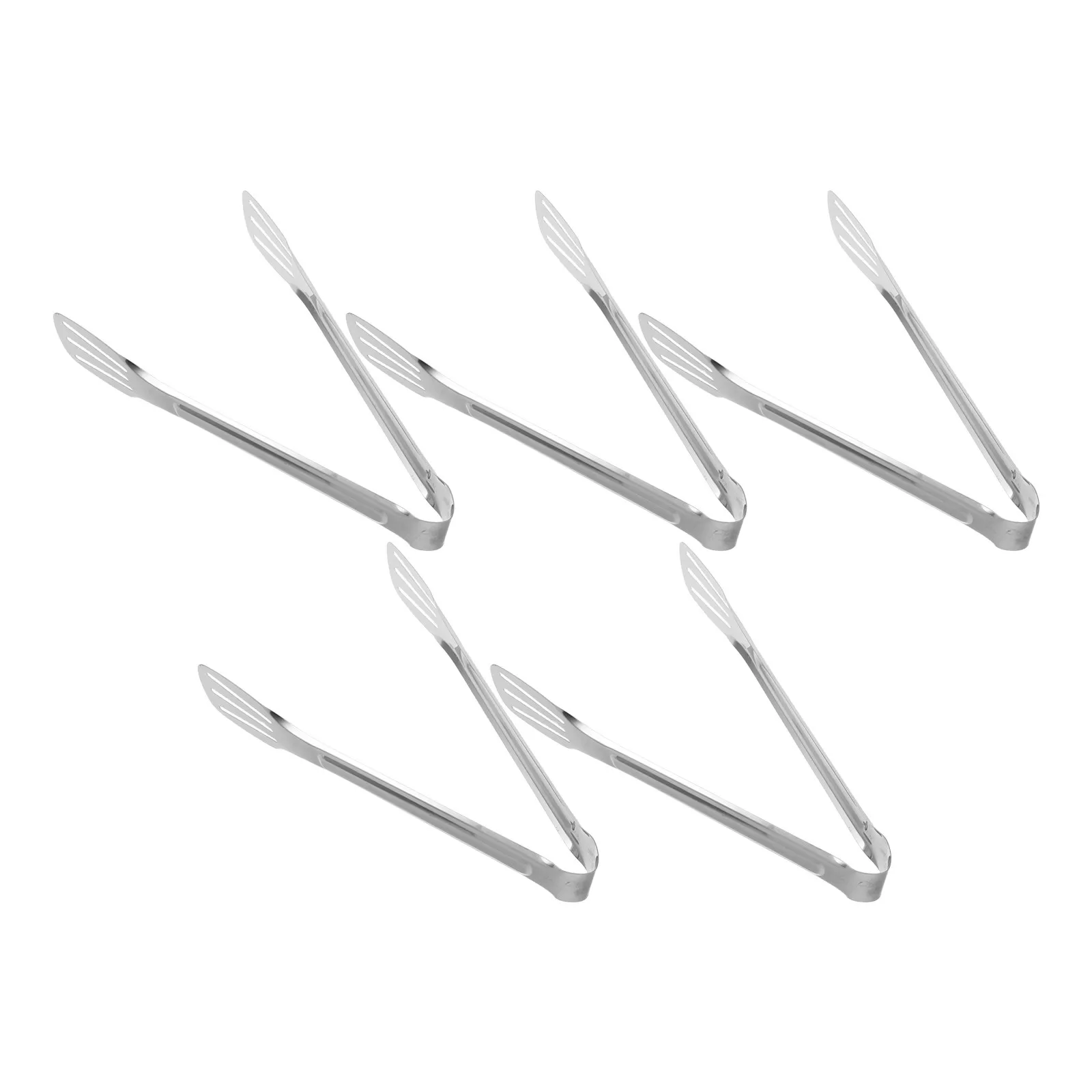 

5Pcs Stainless Steel Food Tongs Multi-Purpose Kitchen Bbq Grilling Clamp Long Handle Heat Resistant Cooking Serving Tools
