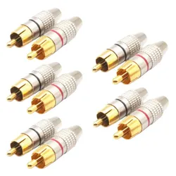 100pcs Metal soldering RCA Plug Audio Male Connector Gold Plated adapter