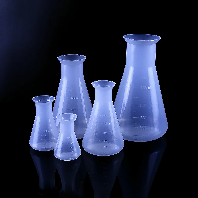 50/100/250/500/1000ml Plastic Erlenmeyer Flask Narrow Neck Conical Triangle Flask Chemistry Laboratory Beaker Graduated Mug