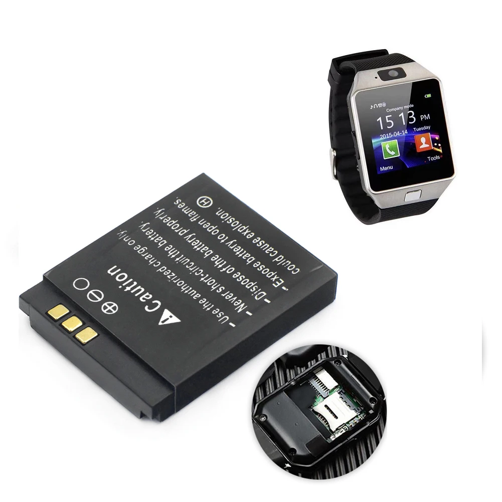 LQ-S1 3.7V 380mAh Smart Watch Battery DZ09 Battery For DJ-09 V8 X6 AB-S1 SCX-M9 FYM-M9 GJD HKS-S1  LQS1 bateria