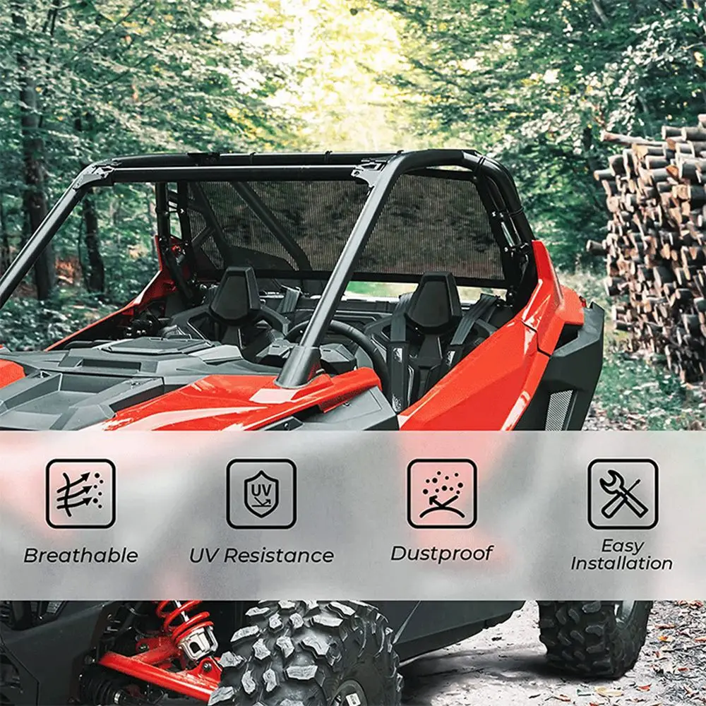 UTV Front Rear Window Net For RZR PRO XP XP4 1000 2020 2021 2022 Window Shade Shield Roll Cage Mesh Net Door Scratch Prevention