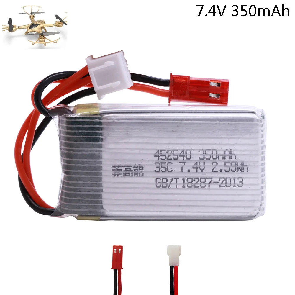 7.4v 350mah 452540 35C Lipo Batteria per MJX X401H X402 JXD 515 515W 515V Batteria RC mini FPV Drone Quadcopter Elicotteri ricambi