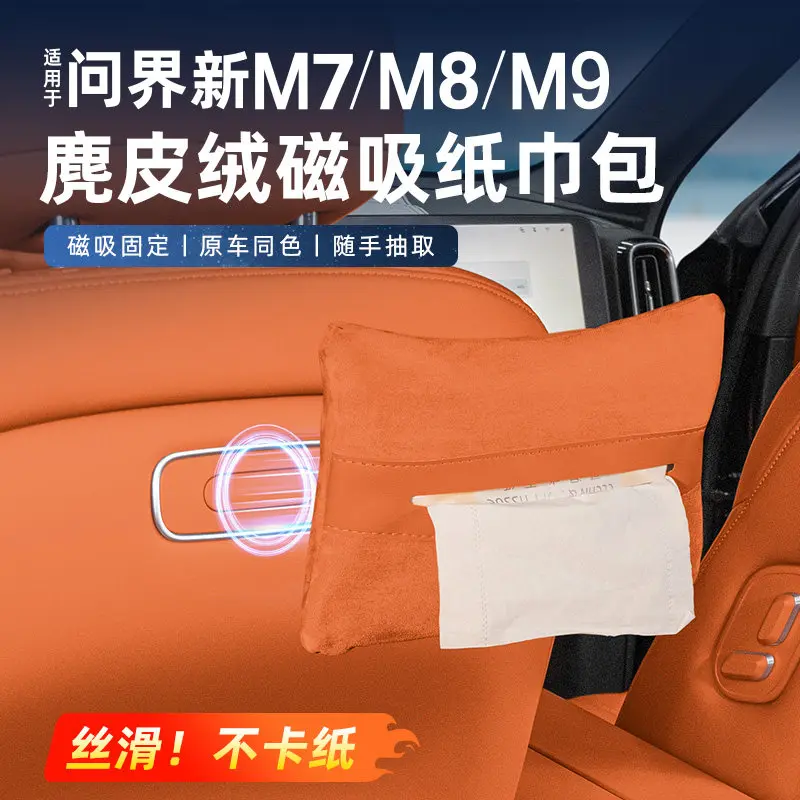 

Car Rear Seat Magnetic Tissue Box for 2026 AITO M7 M8 M9 Special Vehicle Tissue Storage Accessories