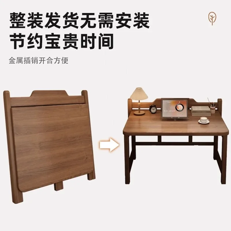 Solid wood folding desk student household computer desk bedroom small apartment bedside study small