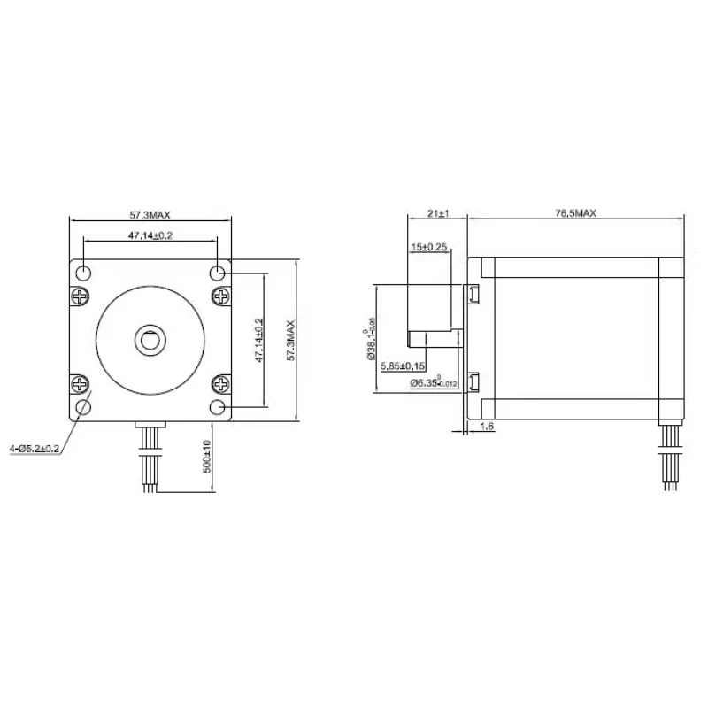 NEMA23 Stepper Motor 23HS30-2804S Shaft Diameter 6.35mm 1.9Nm 2.8A 57x57x76mm