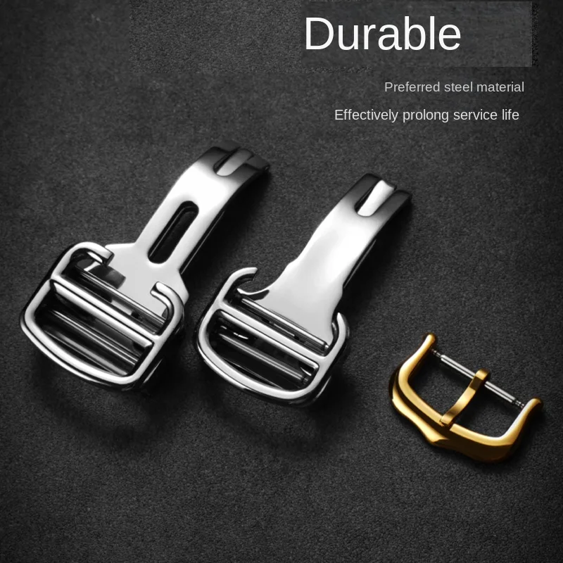 Stainless Steel Watch Buckle For Cartier Watch Strap Replacement  Folding Clasp Matel Pin Buckle Silver Gold 12mm 14mm 16mm 18mm