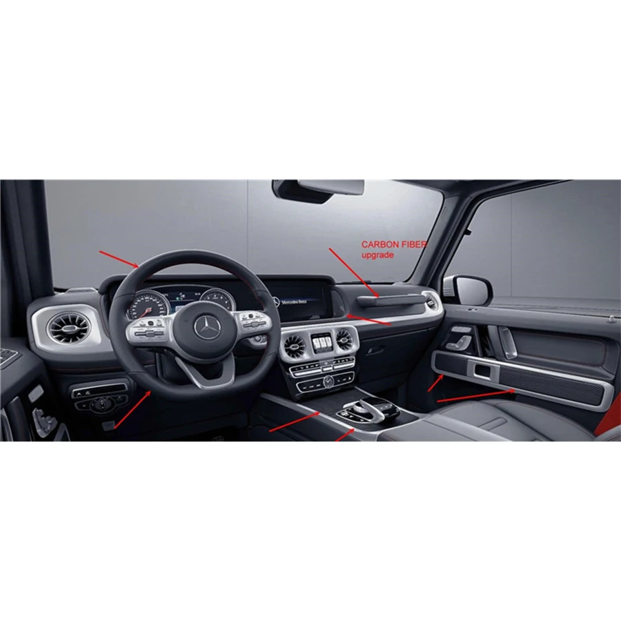 G WAGON W463A W464 G63 G500 W464 Forged Textured Carbon Fiber Interior