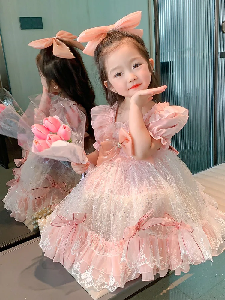 Lolita girl princess dress summer dress2024new Western style baby girl dress