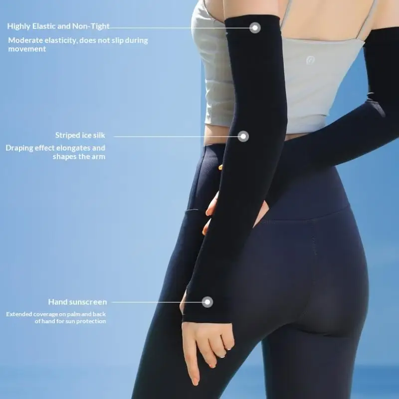 

SUSU 4Pair Summer Ice Silk Sun Protection Ice Sleeve Unisex Fashion Outdoor Sports Cycling Driving Sun Protection Arm Sleeve