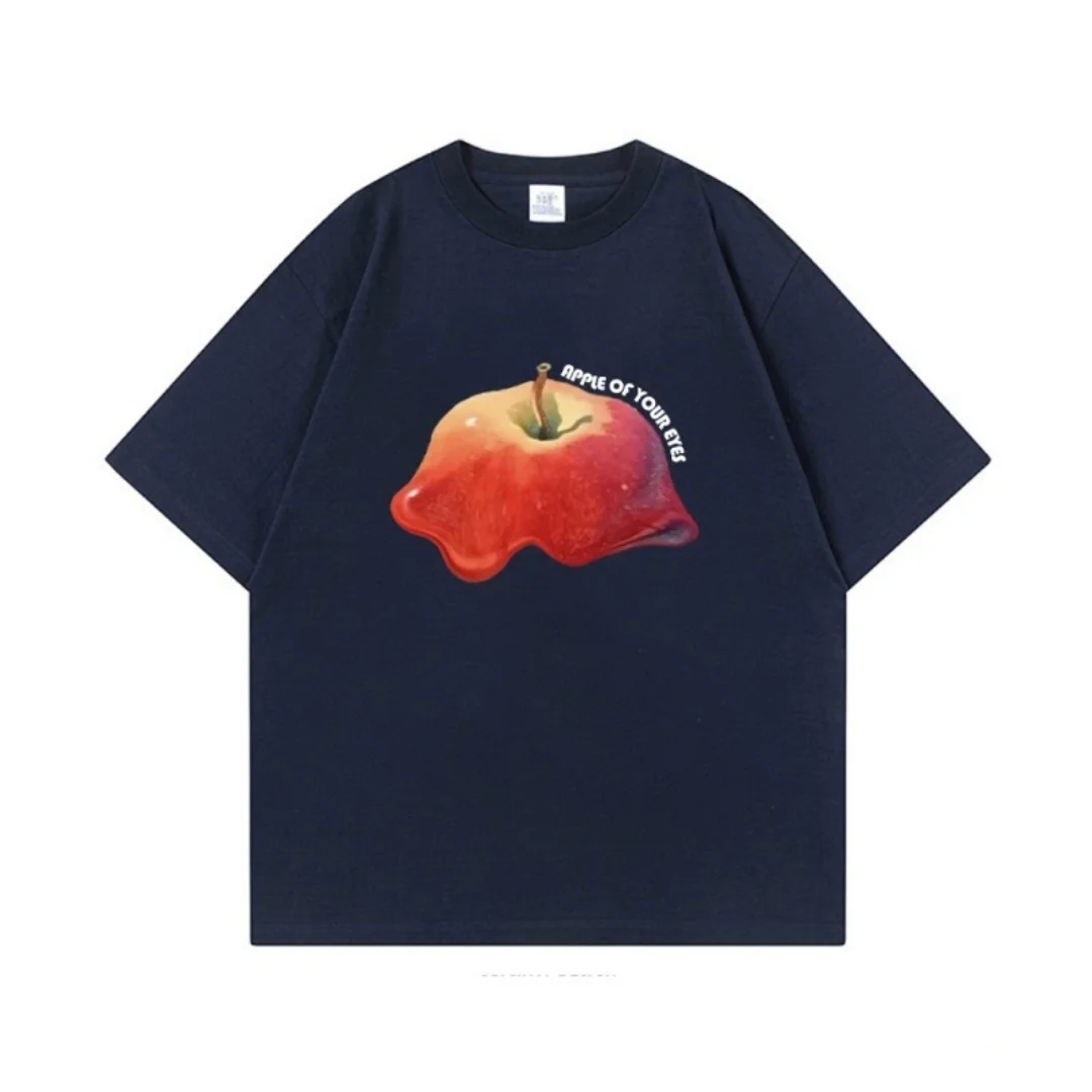 T-shirt graphique imprimé pomme, tendance, mode d'été, sport, pur coton, vêtements pour enfants, Y2k, femme