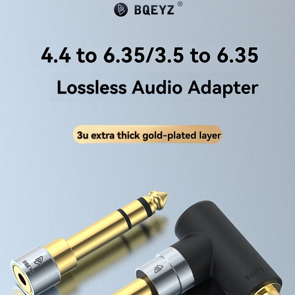 BQEYZ 6.5mm Male to 3.5mm/4.4mm Female Audio Jack Adapter for Headphone and Speaker