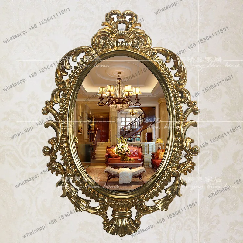 

European carved bathroom bathroom bathroom mirror bedroom plain vanity mirror