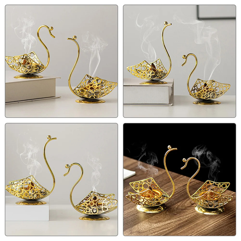 

1 Pair Figurines Desktop Decor Metal Statues Swan Sculpture For Living Room Office Swan Lover Sculpture Home Decor