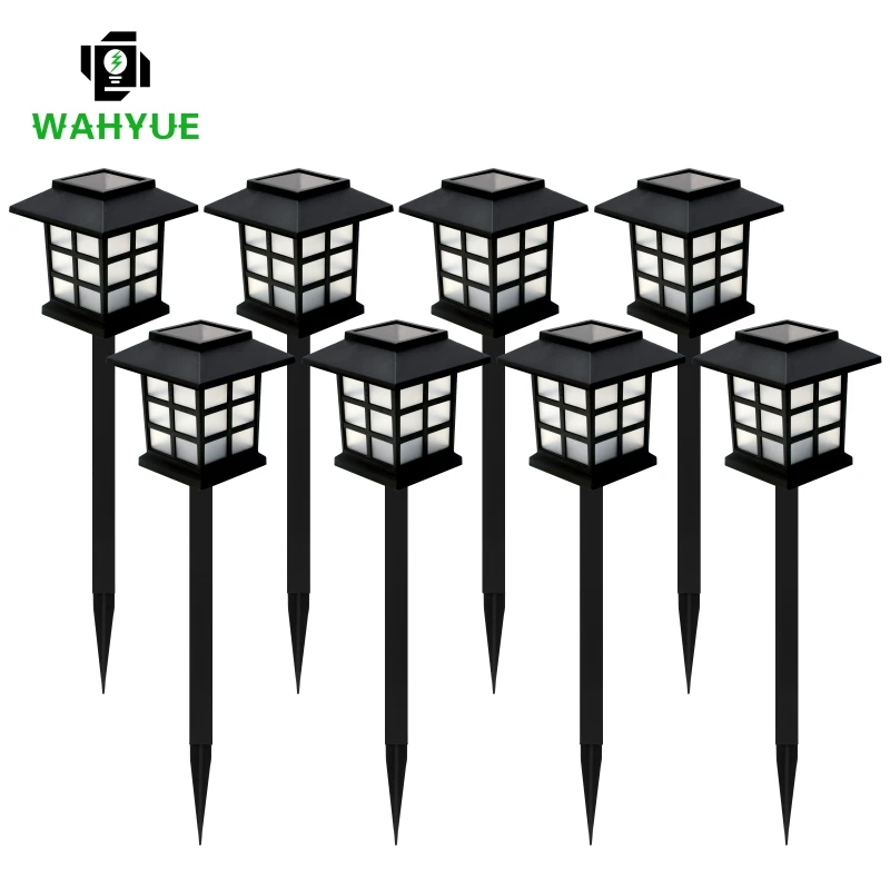 2/4/6/8pcs Led Solar Lawn Lamp Outdoor Pathway Lights Landscape Waterproof Yard Buried Decoration Night Lights Garden Floor Lamp