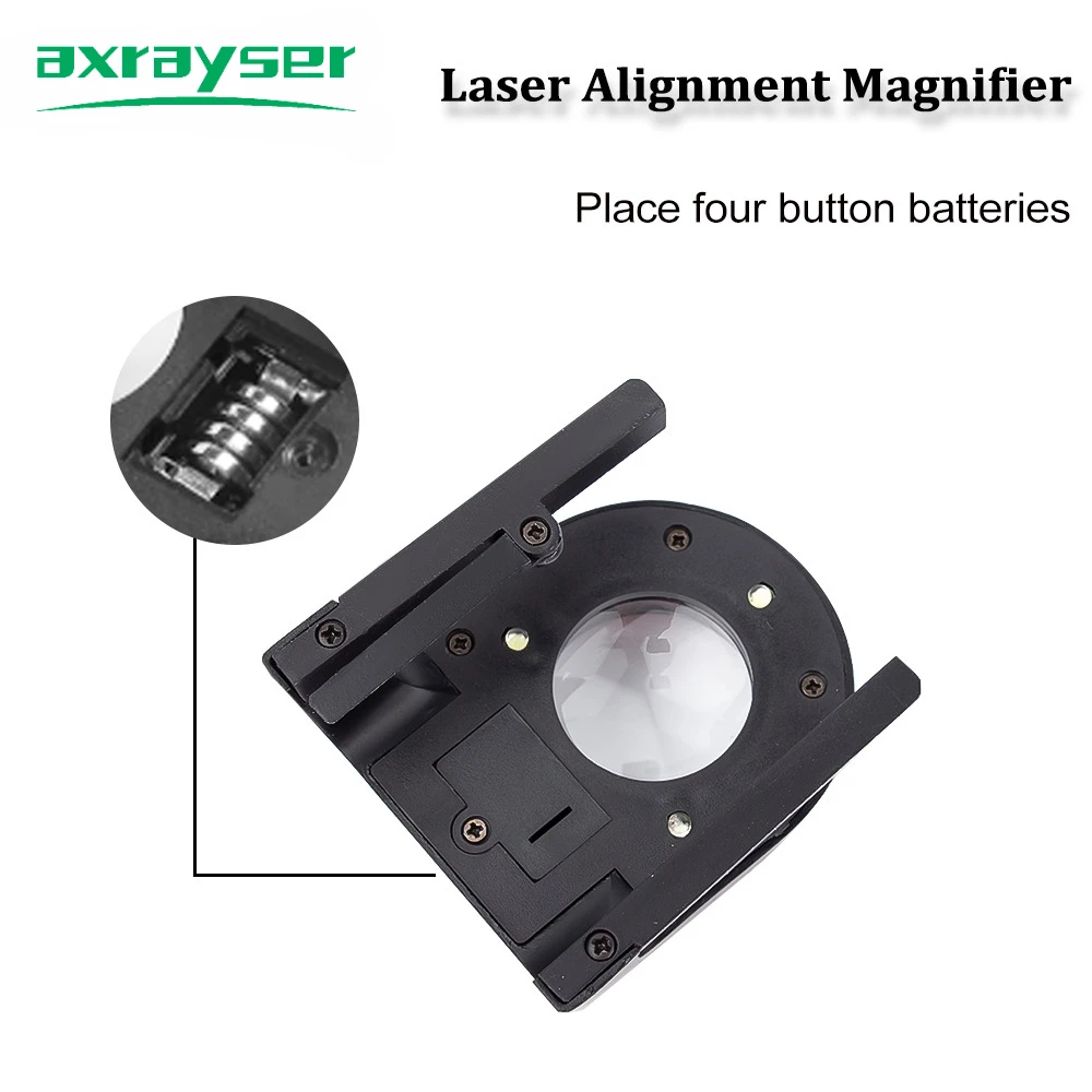 Laser Alignment Magnifier 20x Magnifier with LED Light Graduated Ruler for Observing Laser Spot on Laser Marking Cutting Machine