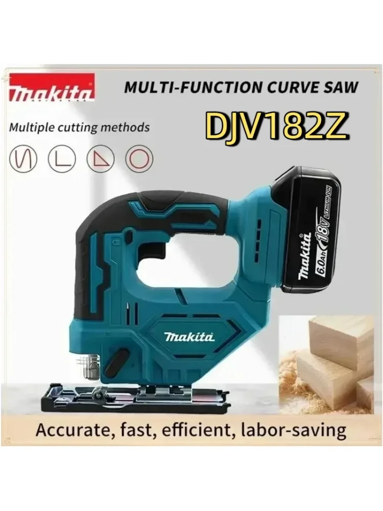 Makita 18V accu | Makita DJV182Z borstelloze 340W elektrische decoupeerzaag met batterij, Makita BL1860 BL1850 BL1840 batterij en oplader - afbeelding 2