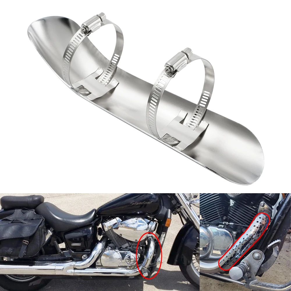 

Chrome Curved Exhaust Pipe Heat Shield Cover for Honda Shadow 750 Spirit 2001-2009 2012-2013 Shadow 750 Aero 2004-2009 2011-2013