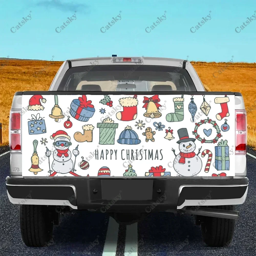 Merry Christmas Snowman Car Tail Trunk Protect Vinly Wrap Sticker Decal Car Hood Decoration Sticker for SUV Off-road Pickup