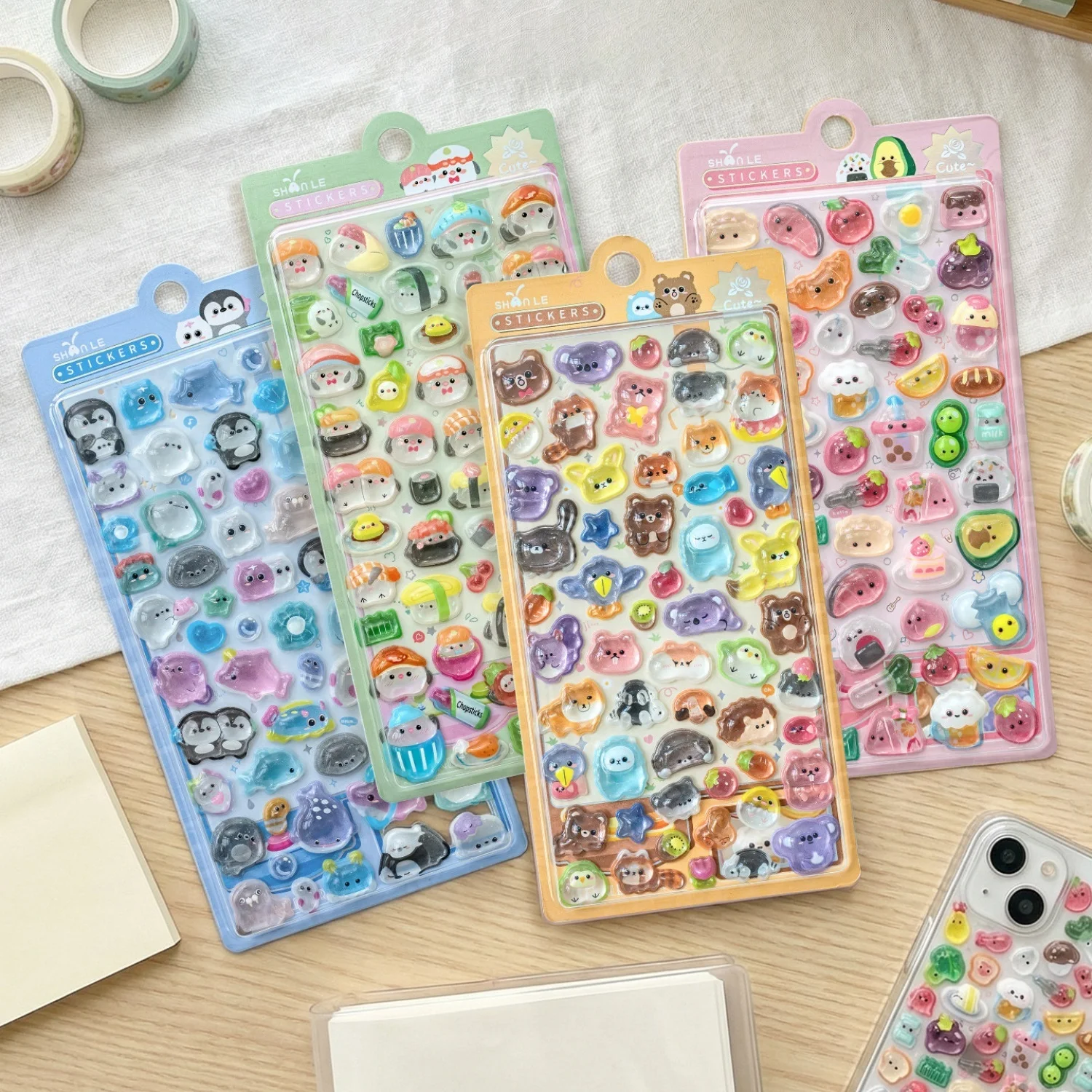 

Kawaii животные закуски суши мультфильм 3D рельефные наклейки Скрапбукинг DIY журналы канцелярские принадлежности декор для дневника школьные милые наклейки