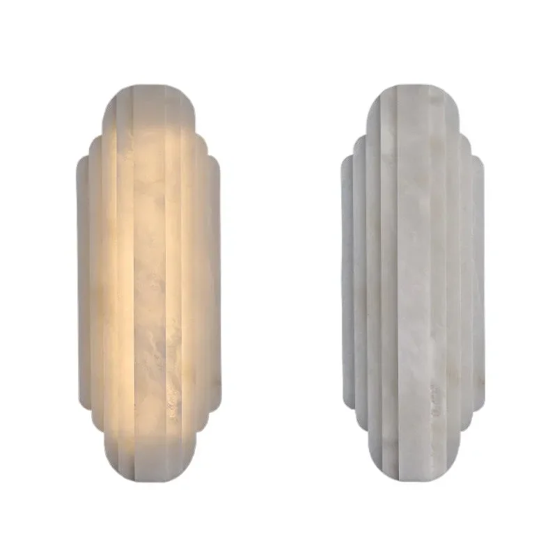 Modern Simple Light Luxury All Copper Marble Wall Lamp for Living Room Background Bedroom Bedside Lighting Fixture