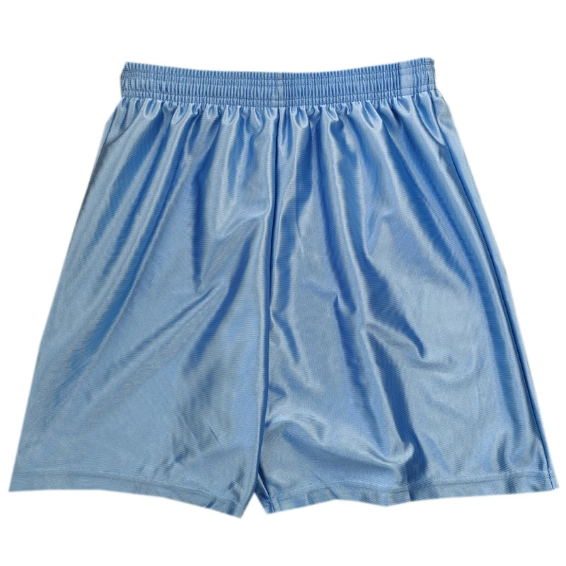 Invisible Zipper Open Crotch Glossy No Pockets Sky Blue Shorts Fitness Men Women Plus Size Sports Basketball Bottoms