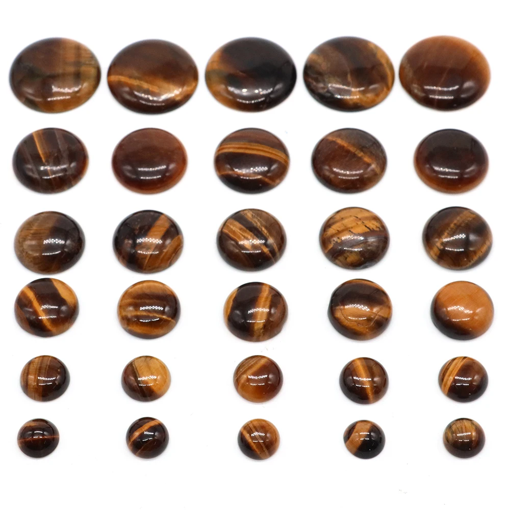 5pcs/Lot Round Cabochon Flat Natural Stone Healing Crystal 4mm-25mm Beads For DIY Ring Earring Bracelet Necklace Making Jewelr