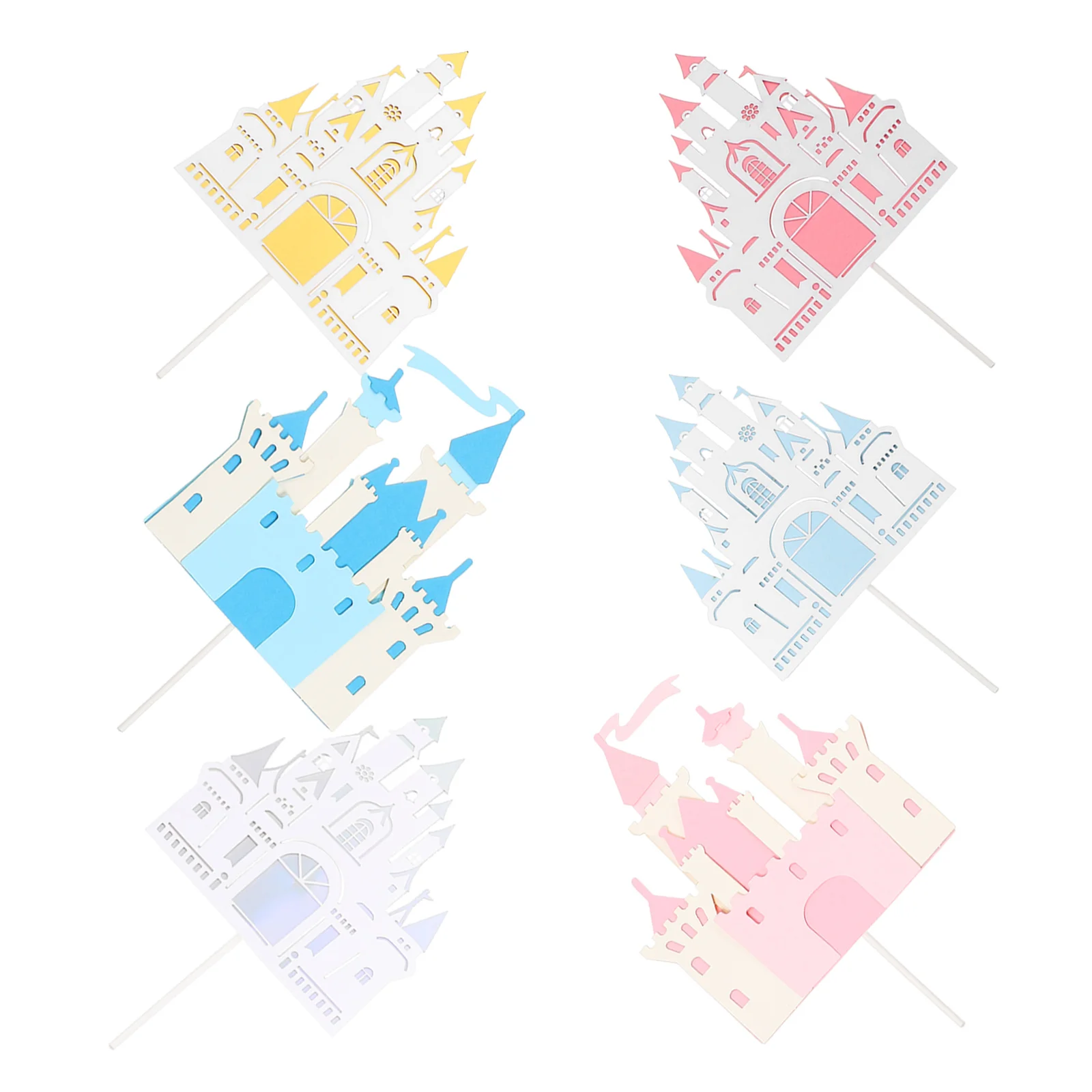 הכנסת קישוט טירה לעוגת יומולדת קאפקייק ציוד למסיבה מותאם אישית