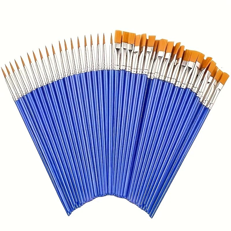 Paint touch-up brush, classroom craft painting brush with pointed or flat tip, suitable for acrylic painting