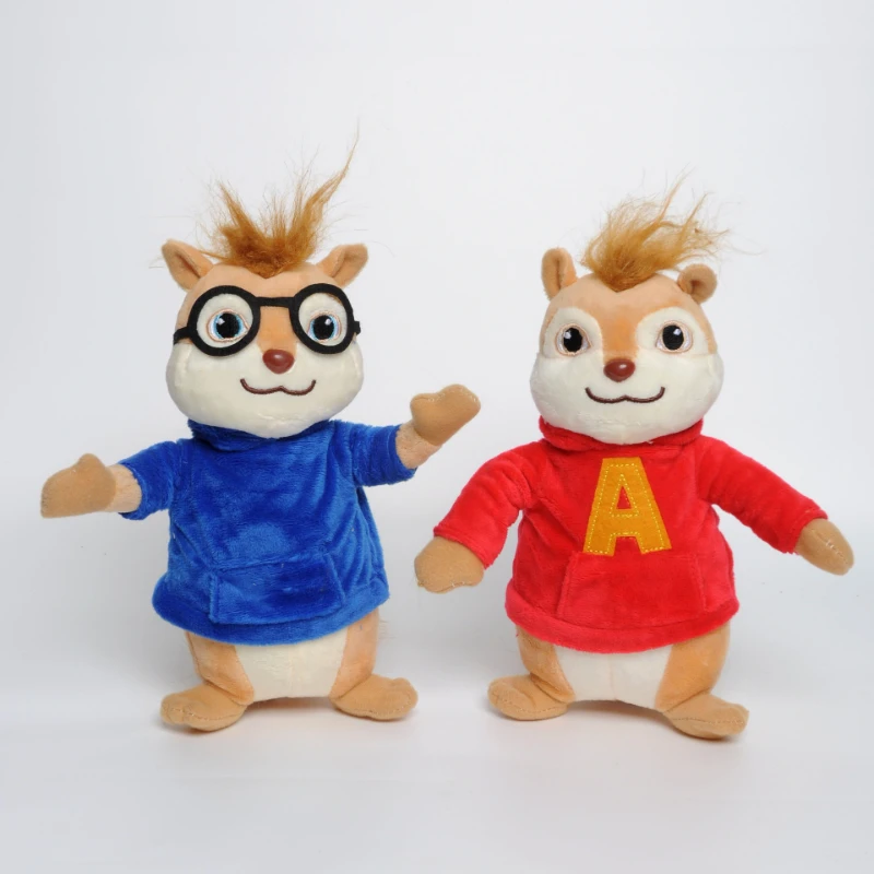 3ชิ้น/ล็อต20cm ของเล่นภาพยนตร์ Alvin The Chipmunks ตุ๊กตาสัตว์น่ารักตุ๊กตาสัตว์ยัดไส้นุ่มของเล่นสำหรับเด็กของขวัญวันเกิด