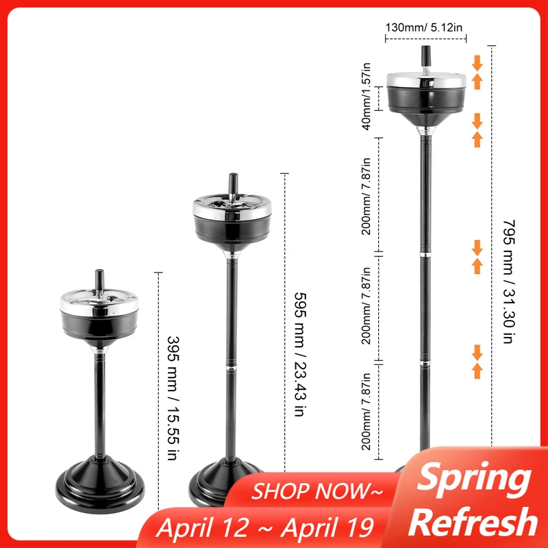 

Пепельница из нержавеющей стали с крышкой, уличная, внутренняя, регулируемая высота, напольная пепельница, съемная пепельница для курительной сигареты