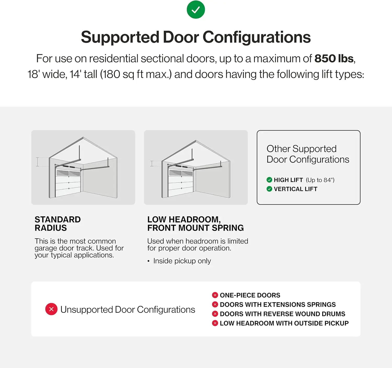 6172H-O Wall Mount Smart Garage Door Opener with Aladdin Connect, Wall Mounted Compact Space Saving Opener image 5