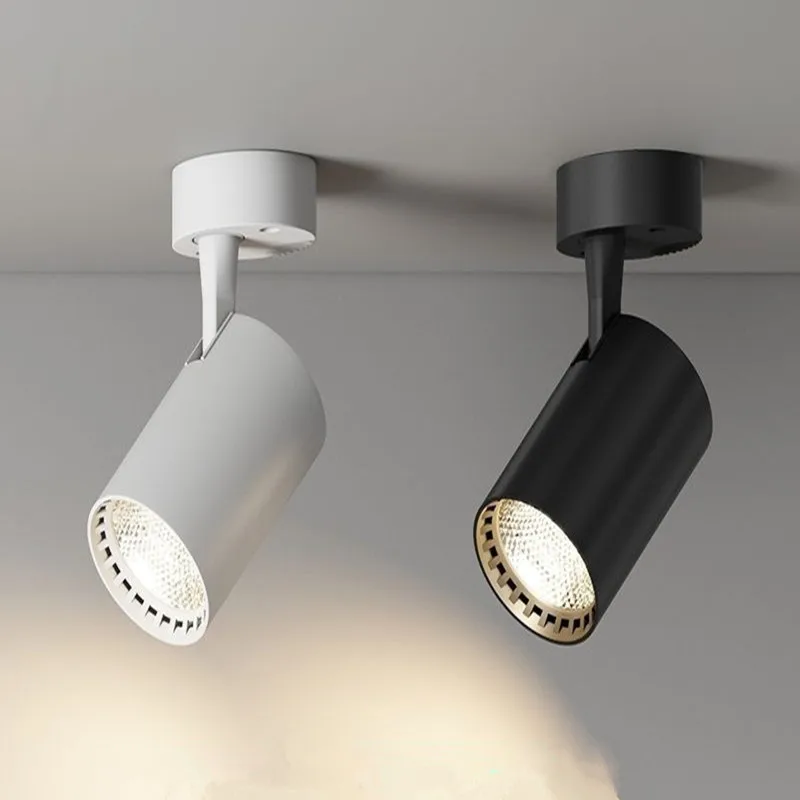 

2023 Modern Rotatable LED Spotlight 9W/12W/15W/18W/20W/ 90 ° Adjustable COB Ceiling Lamp Commercial Lighting Clothing Store