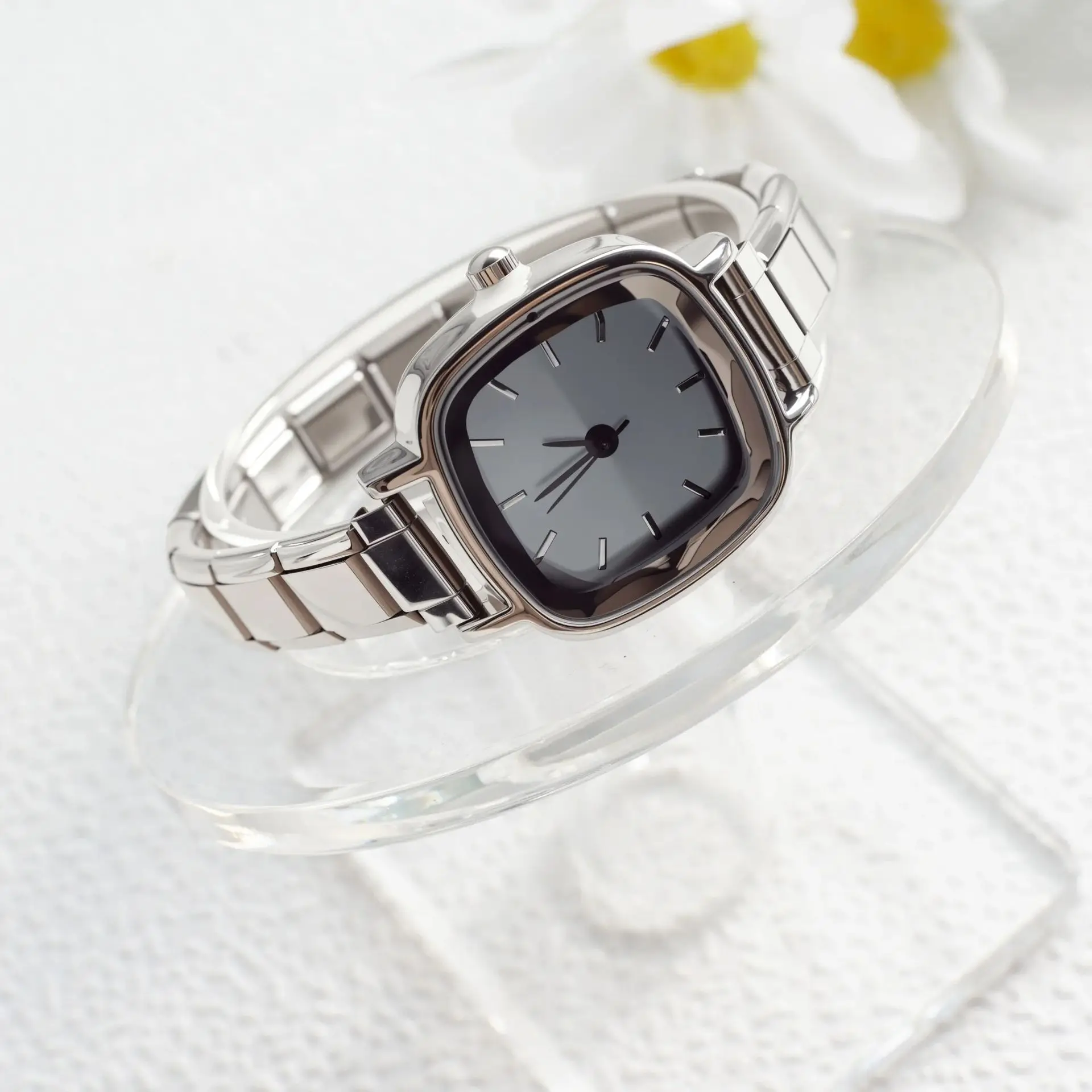 European Minimalis Unisex Modular Bracelet Watch Square Gradient Dial Quartz Wristwatch DIY Splicing Metal Strap Fashion Watches