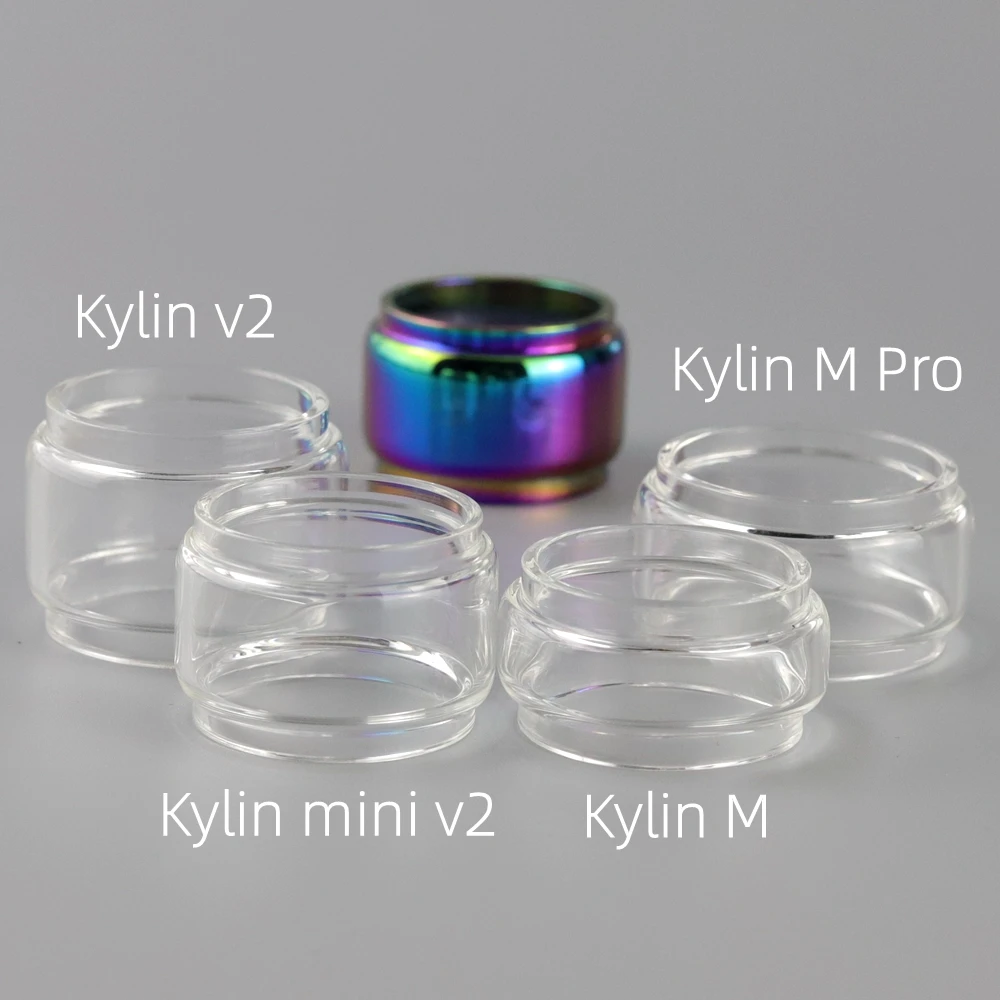 Transparent Rainbow Bubble Fat Straight Replacement Glass Tube For Kylin v2/V3 Kylin mini v2/ Kylin M/ Kylin M Pro T-ank