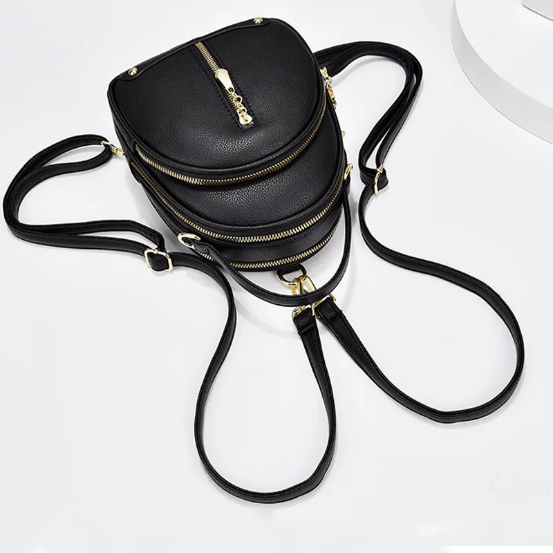 Fashionable and trendy small backpack simple atmosphere one-shoulder cross-shoulder small round bag backpack women\'s bag, elegan