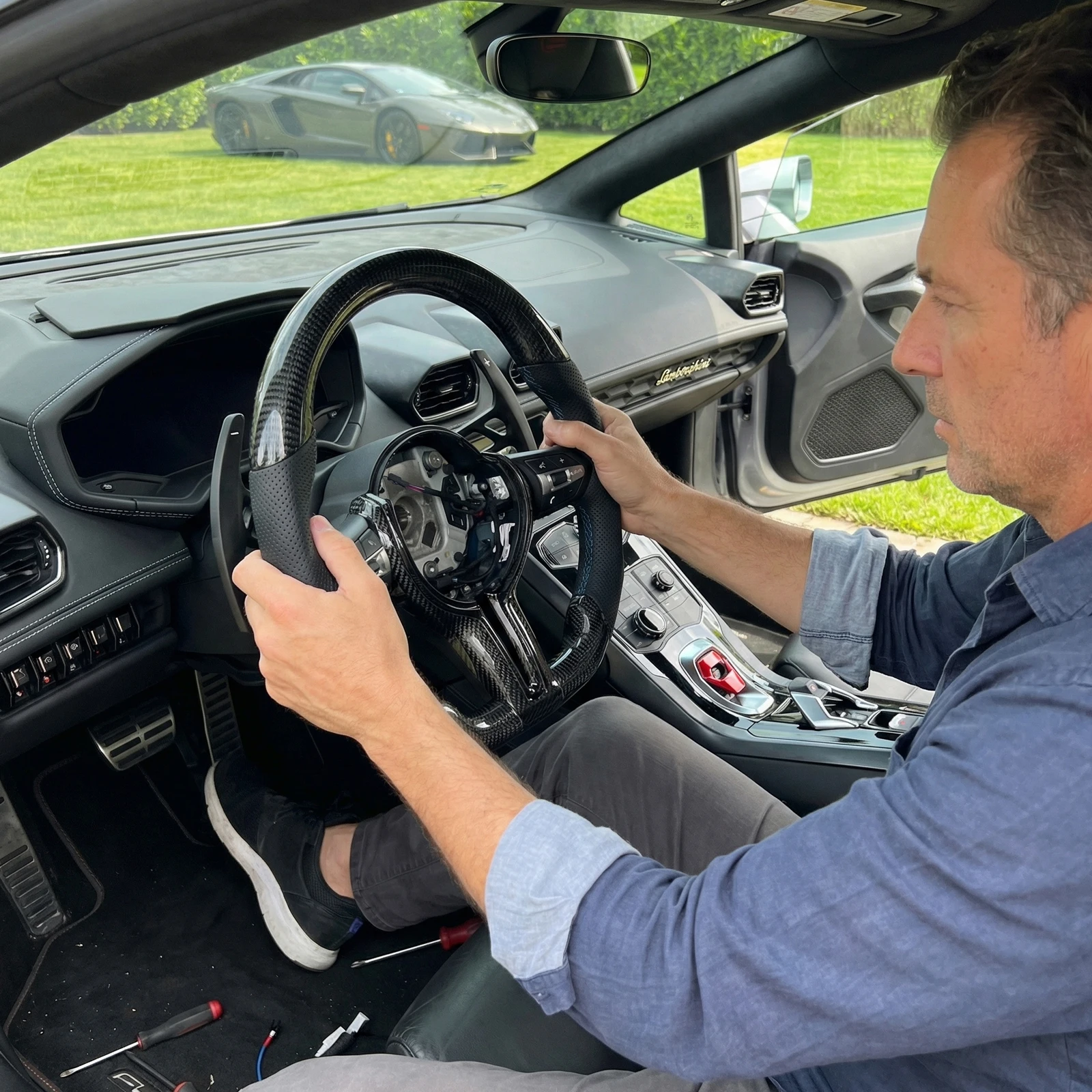 M3 Sportlenkrad Autozubehör für BMW F20 F30 F32 F36 F80 F82 ECHTES Carbonfaser-Lenkrad Auto-Tuningteile