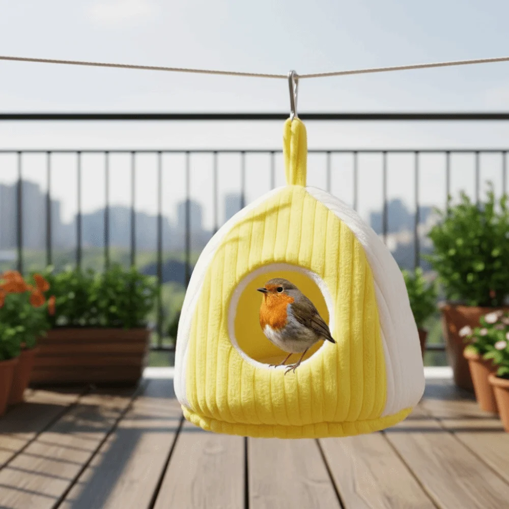 Cozy Thickened Warm Parrot Nest Fleece-lined Soft Bird House Washable Comfortable Bird Bed Nest for Parrots Finches Parakeet
