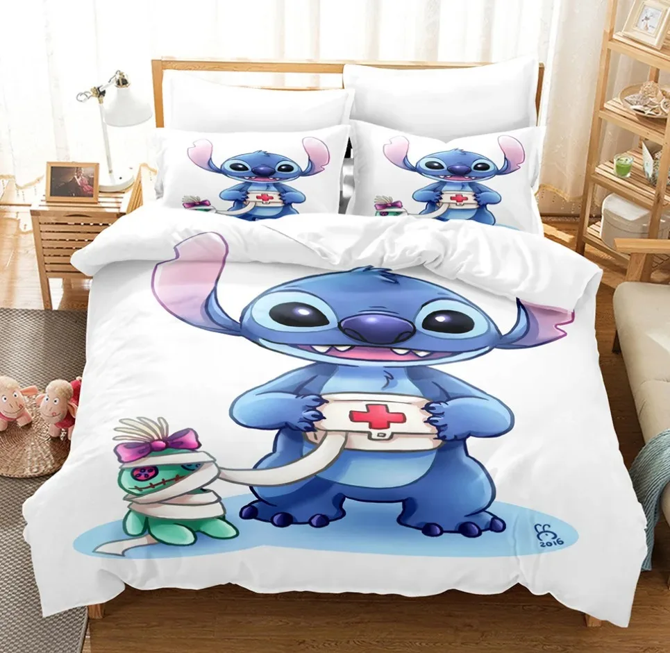 

2/3 шт. комплект постельного белья Disney Home Lilo and Stitch, пододеяльник, декор для спальни для детей, комплект постельного белья Queen King Size для мальчиков и девочек