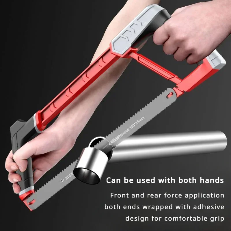 Multifunctional hacksaw frame two saw angles (45 °/90 °) metal saw wood saw metal/wood/tree/PVC/meat sharp cutting hacksaw