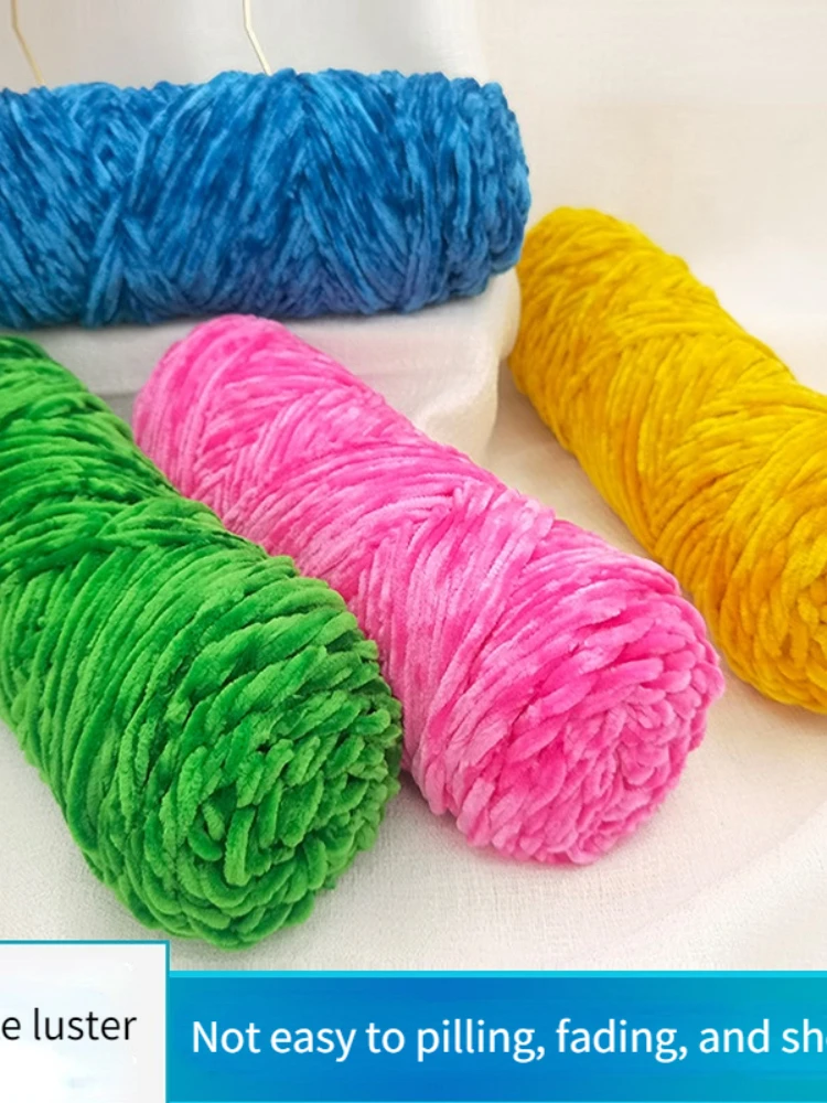 Filato di velluto di ciniglia da 4mm lana per maglieria spessa calda all'uncinetto filati per maglieria cotone lana per bambini fai da te maglione lavorato a mano calzini cappello