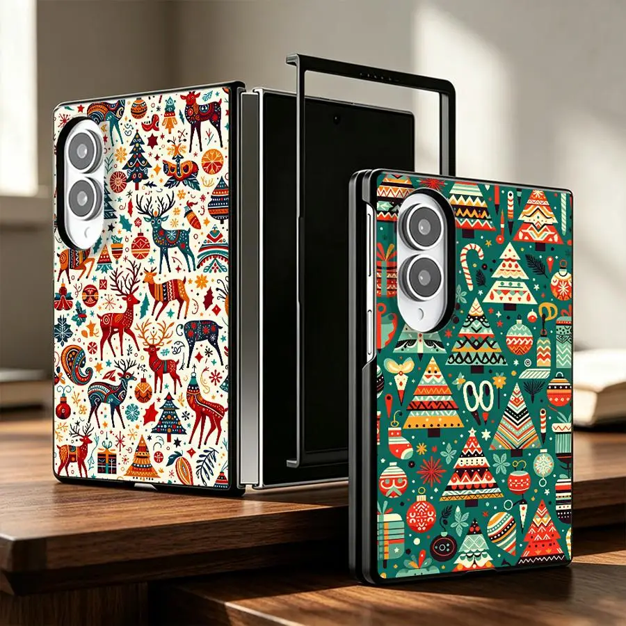 Case for Samsung Galaxy 8 ZFold8 Ultra Z Fold8 Wide Z Fold 8 Phone Capa Folk Christmas Town