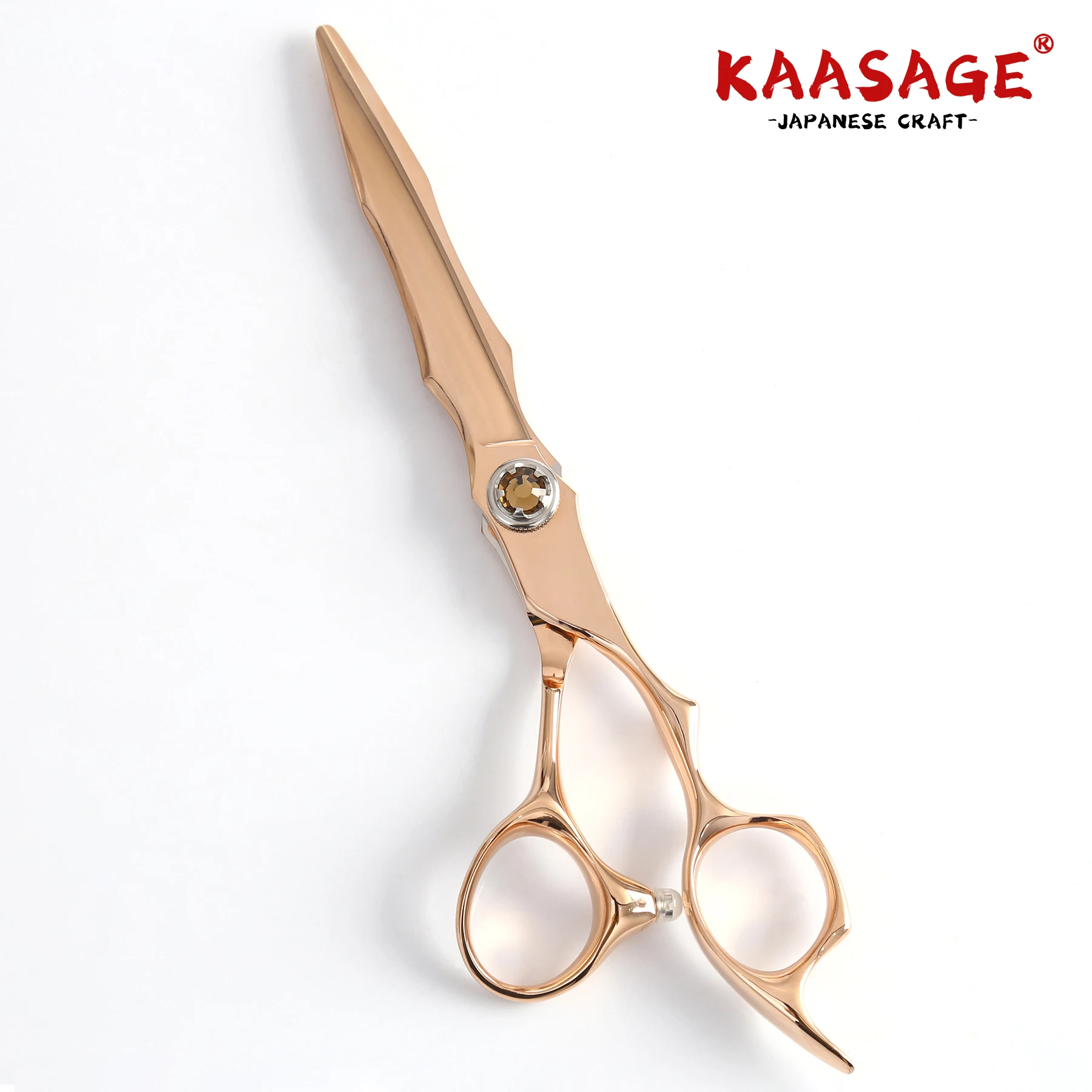 Professional Hairdressing Scissors  VG10 Steel Barber Shears with Rose Gold Jewel Screw Stainless Steel Blades