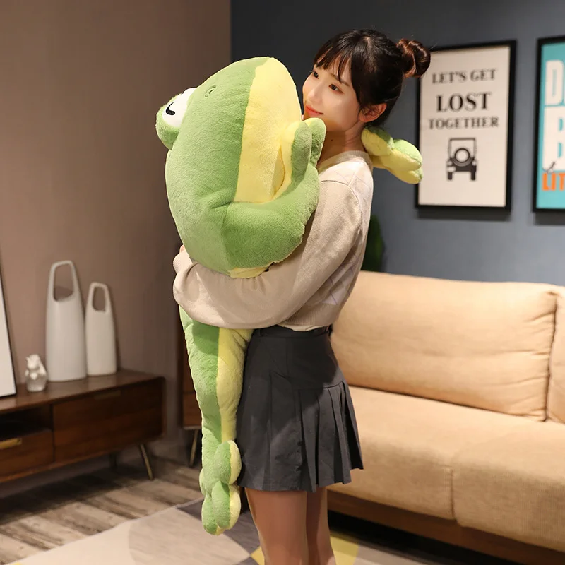 60-130cm Giant Big Frog Plush Toy Stuffed Plushies Grogs Throw Pillow Cushion Home Decor Kids Birthday Gift for Boy Big Eyes