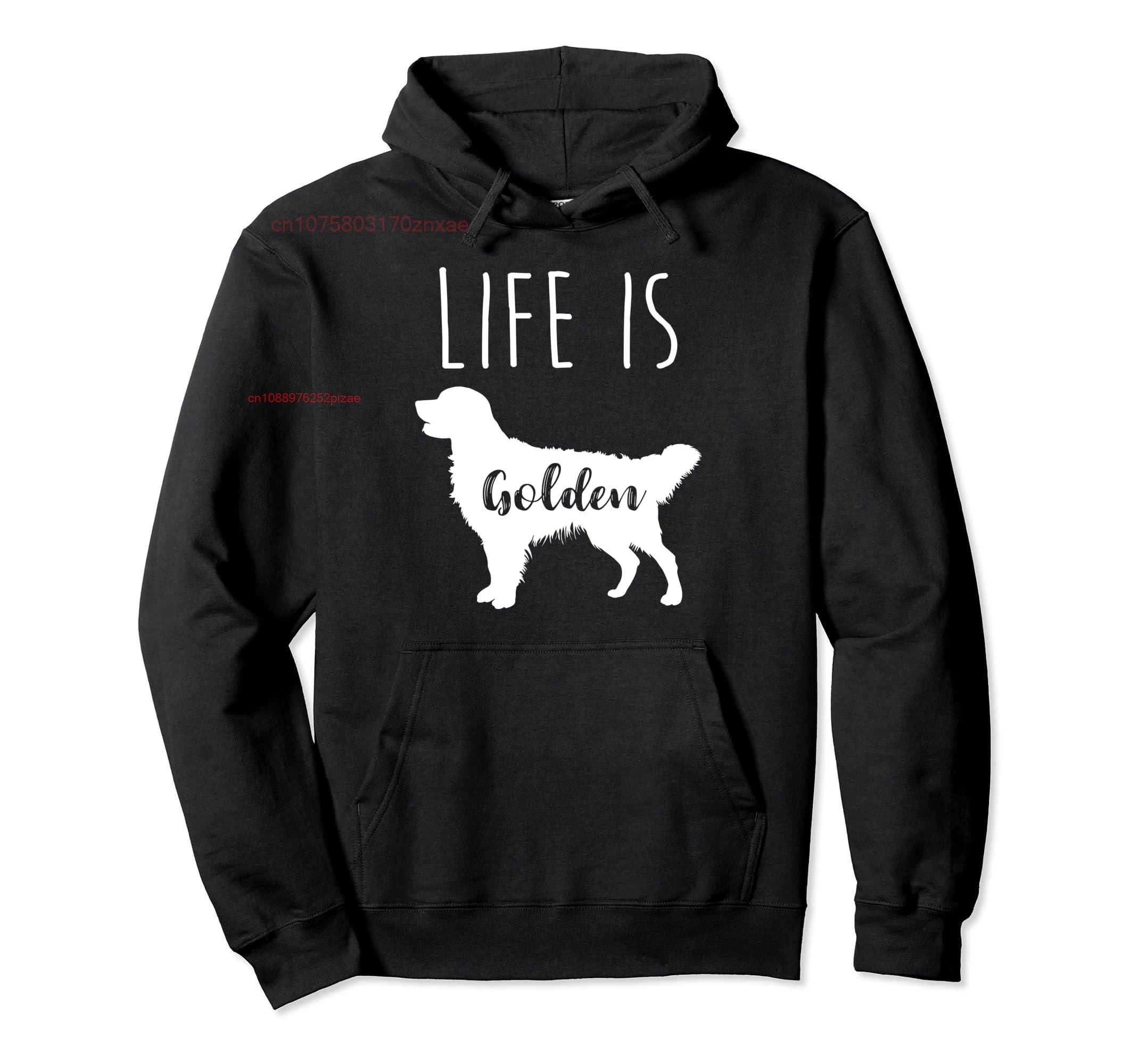 

Пуловер с капюшоном Cotton Life is Golden, Golden Retriever, S-6XL, подарок