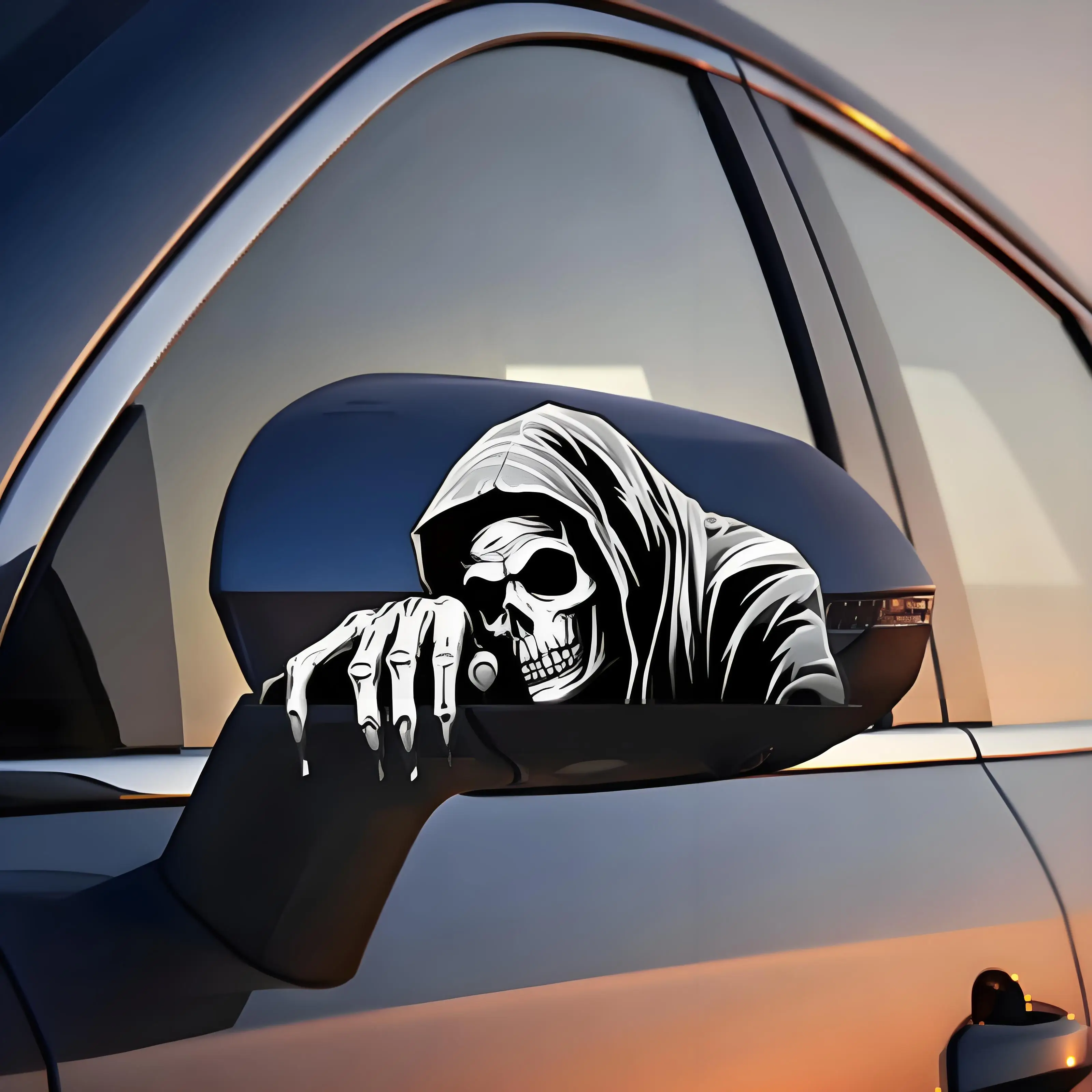 

Halloween Series Skeleton Car Rearview Mirror Window Stickers Suitable for Car and Motorcycle Decoration Stickers