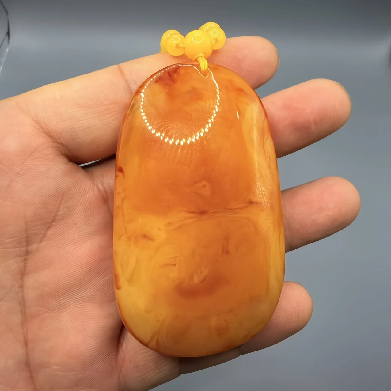 Natural Beeswax Dragon Brand Tenglong Domineering Pendant Chicken Oil Yellow Skin Carved Sweater Chain