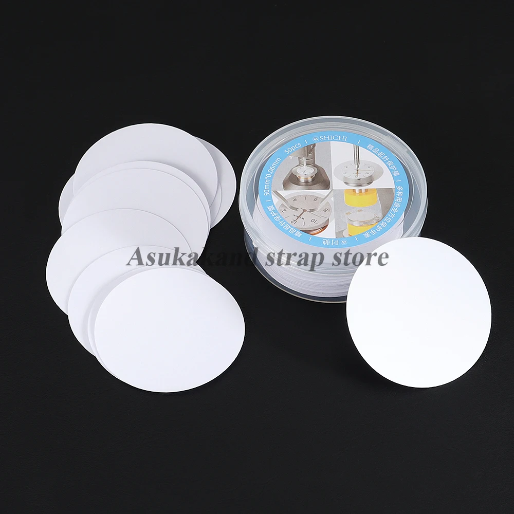 For Watchmaker 50PCS 50mm Plastic Watch Dial Protecting Watch Dial and Hand Remover Case Back Pad Protector Watch Repair Tool