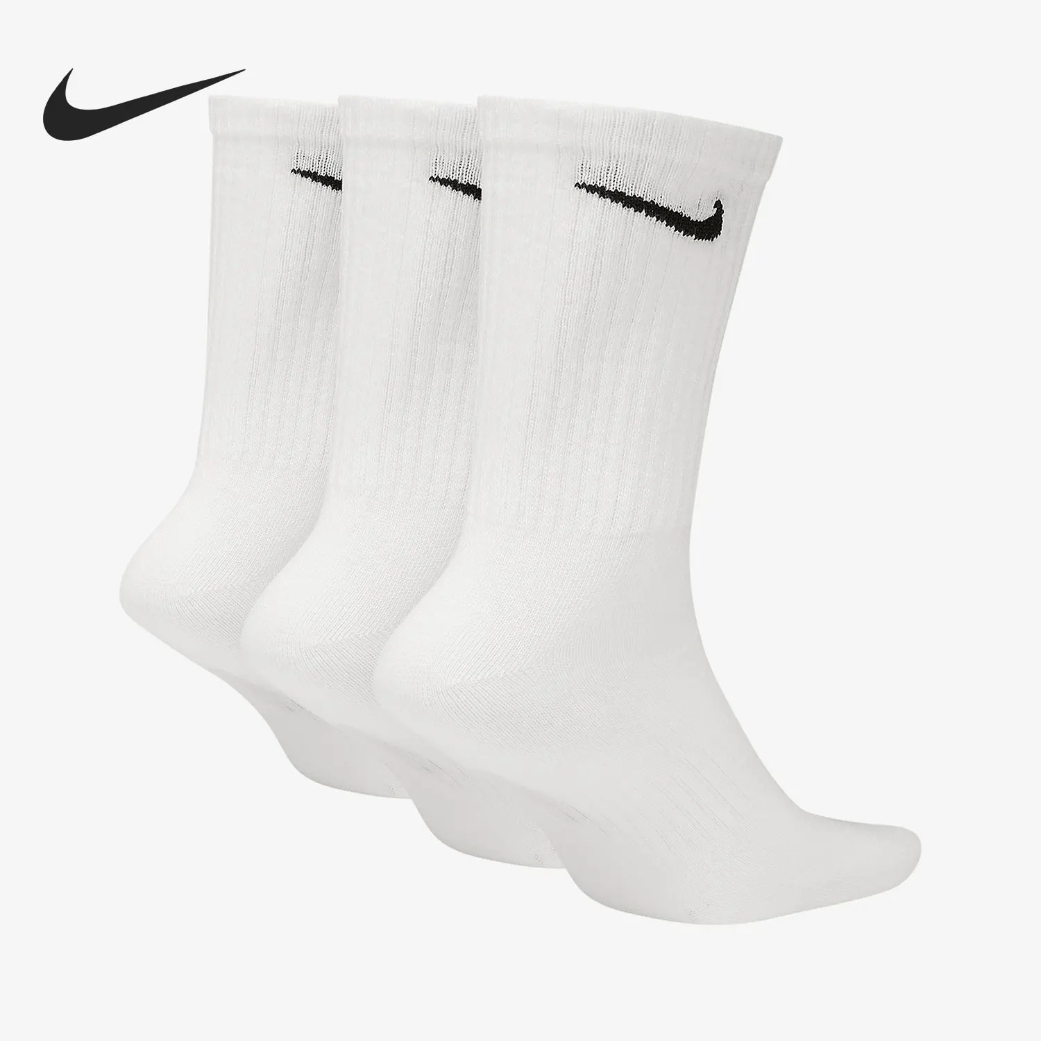 جوارب Nike/Nike الأصلية للرجال والنساء للزوجين قابلة للتنفس للتدريب الرياضي منتصف العجل ثلاثة أزواج Sx7676-100