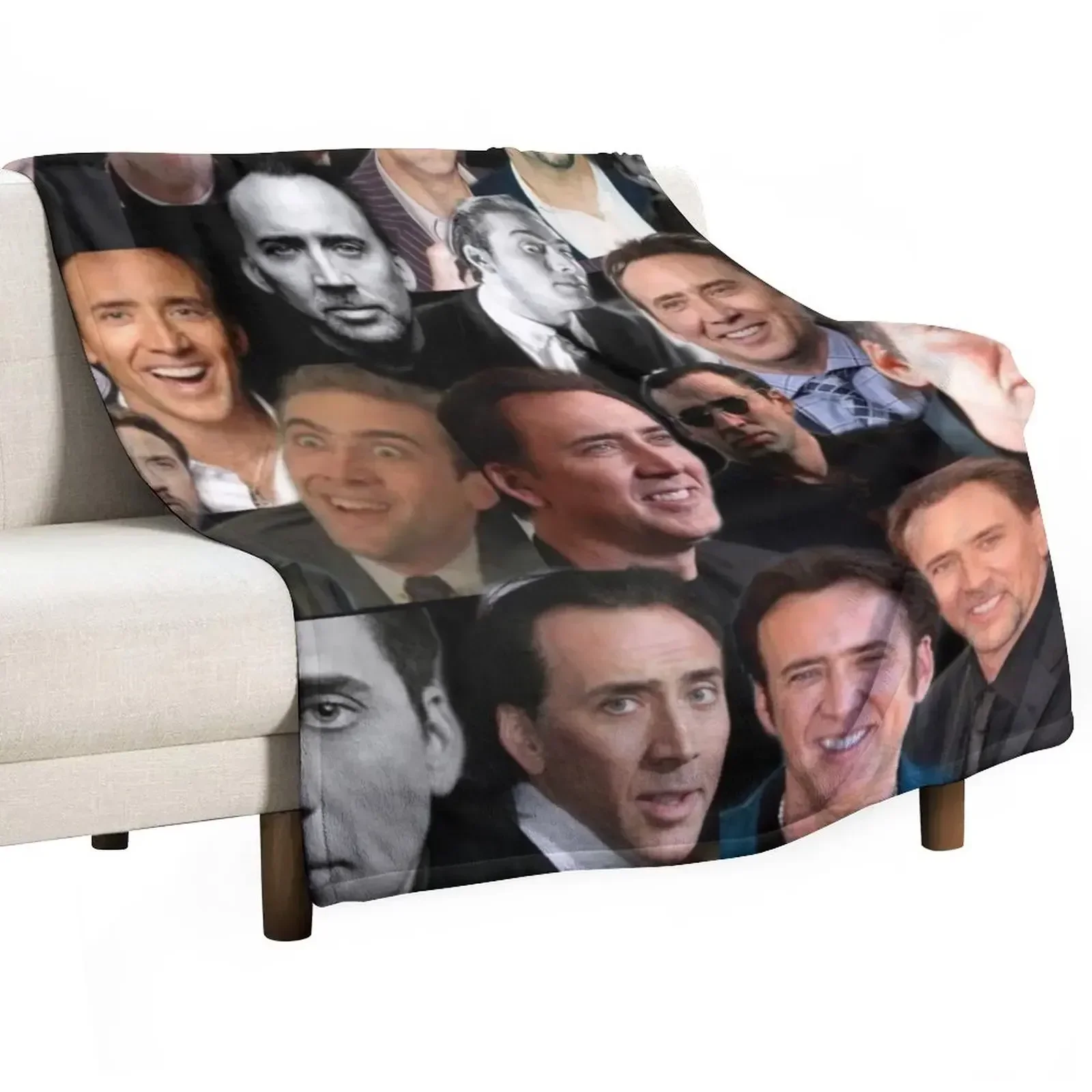 

nicolas cage colllage Throw Blanket christmas decoration Hairys Stuffeds Blankets