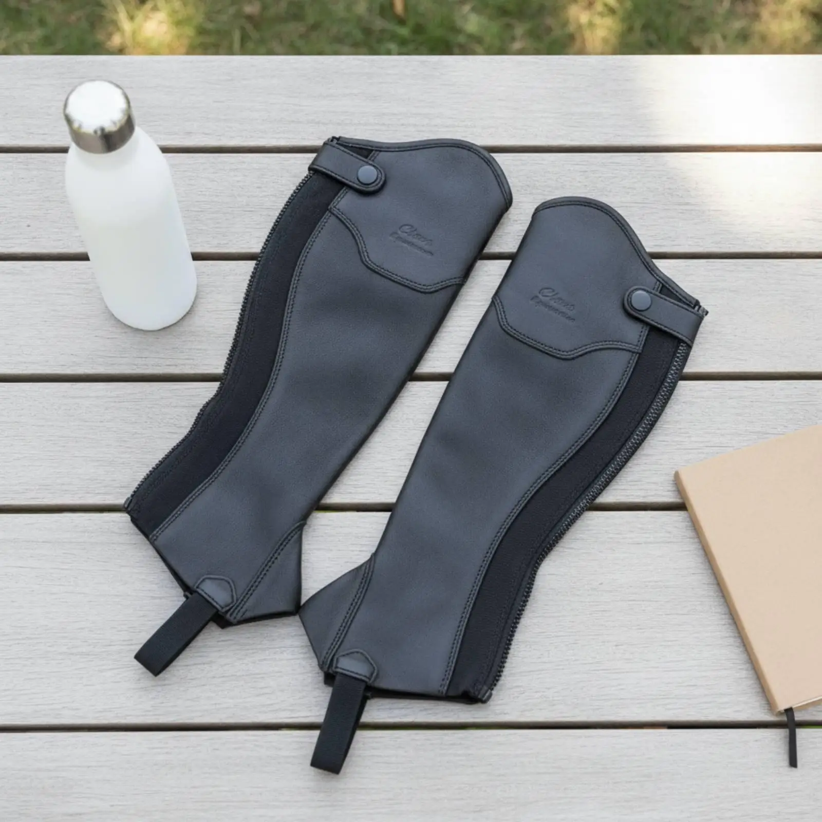 horse-rider-leg-guards-with-pull-loop-elastic-fabric-pu-leather-for-daily-stable-work-training